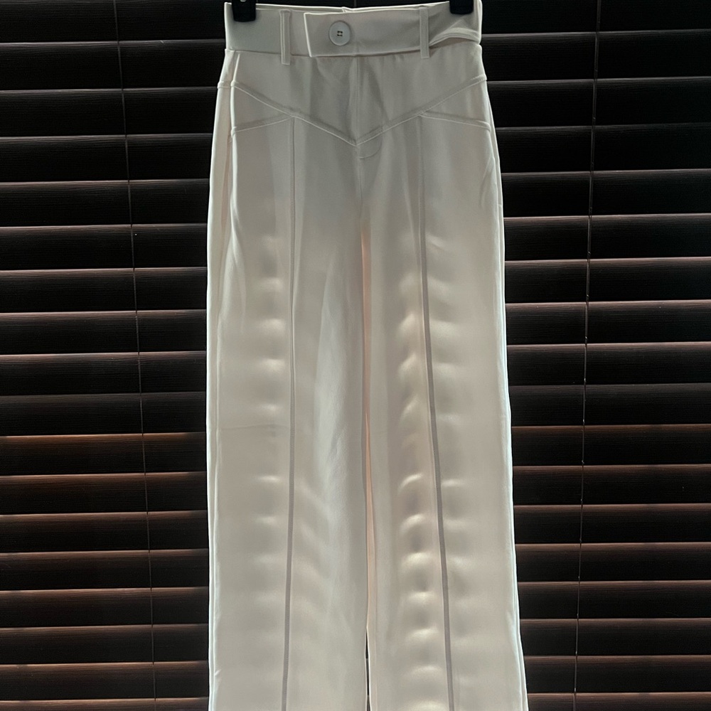 Fashion Nova Cream Wide-Leg Trousers